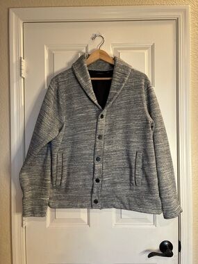 Marc Anthony Black Trim Gray Knit Cardigan